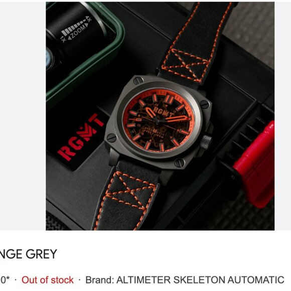 NEW IN BOX - RGMT Watch: Skeleton Altimeter Orange Grey - Priced to Sell - Picture 8 of 8